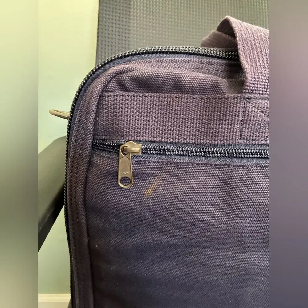 Lands' End Navy Men's Laptop Briefcase Bag Multipocket missing shoulder strap